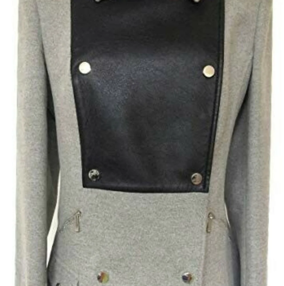 Karen Millen Gray Double Breast Peacoat Size S